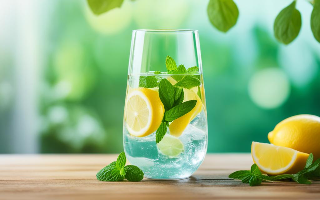 Lemon detox water for hydrated skin.