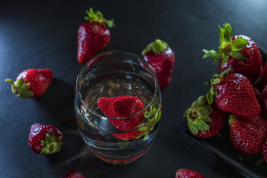 Berry detox water for radiant skin.