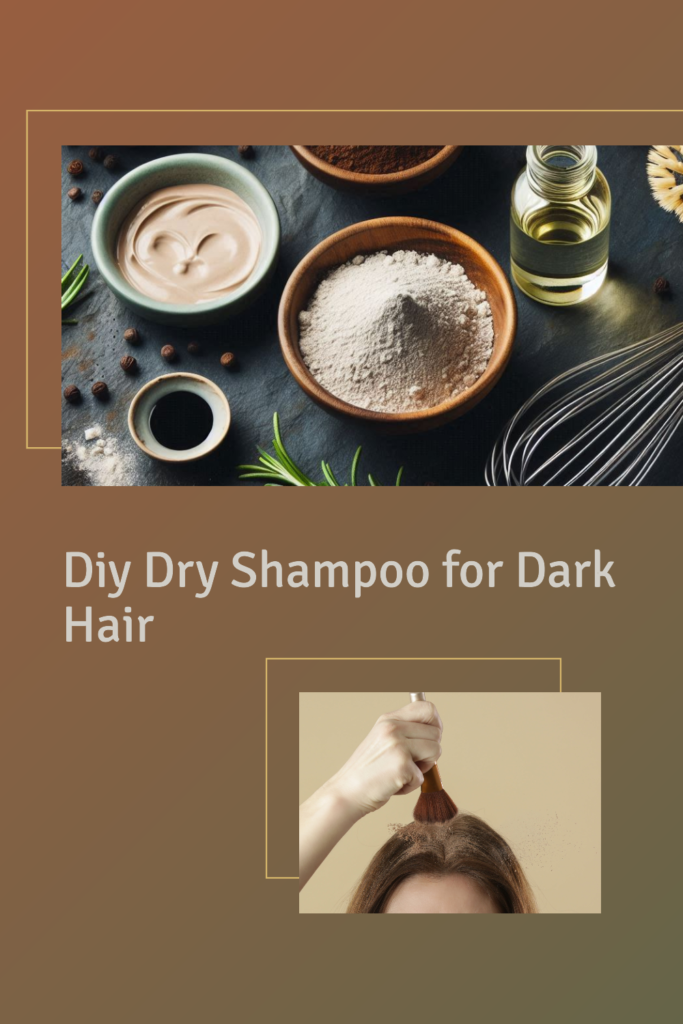 A stylish flat lay photograph featuring ingredients for homemade dry shampoo for dark hair i