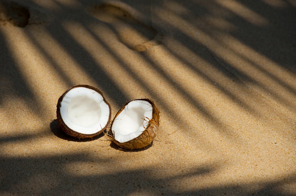 Opened Coconut on Sands